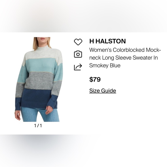 Halston Heritage Women's Striped Color Block Turtleneck Sweater | Size M - Picture 3 of 10